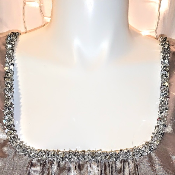 ADRIANNA PAPELL ⭐️ Silver Cocktail Dress & Jacket - Picture 3 of 12